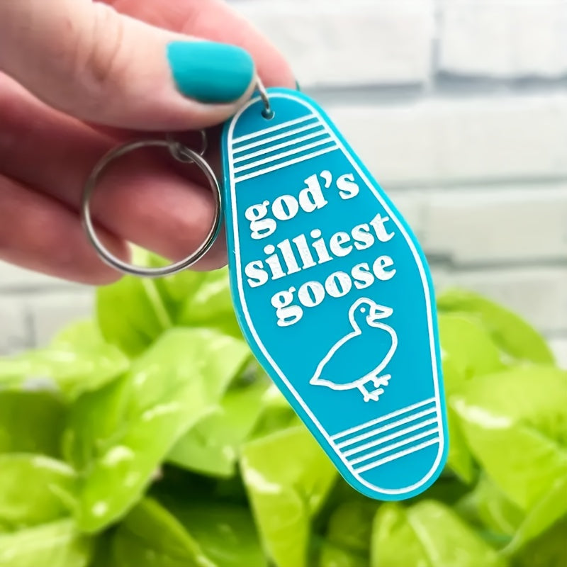 Silly Goose Club Printed Keychain Portable Keyring Purse Car Key Pendant