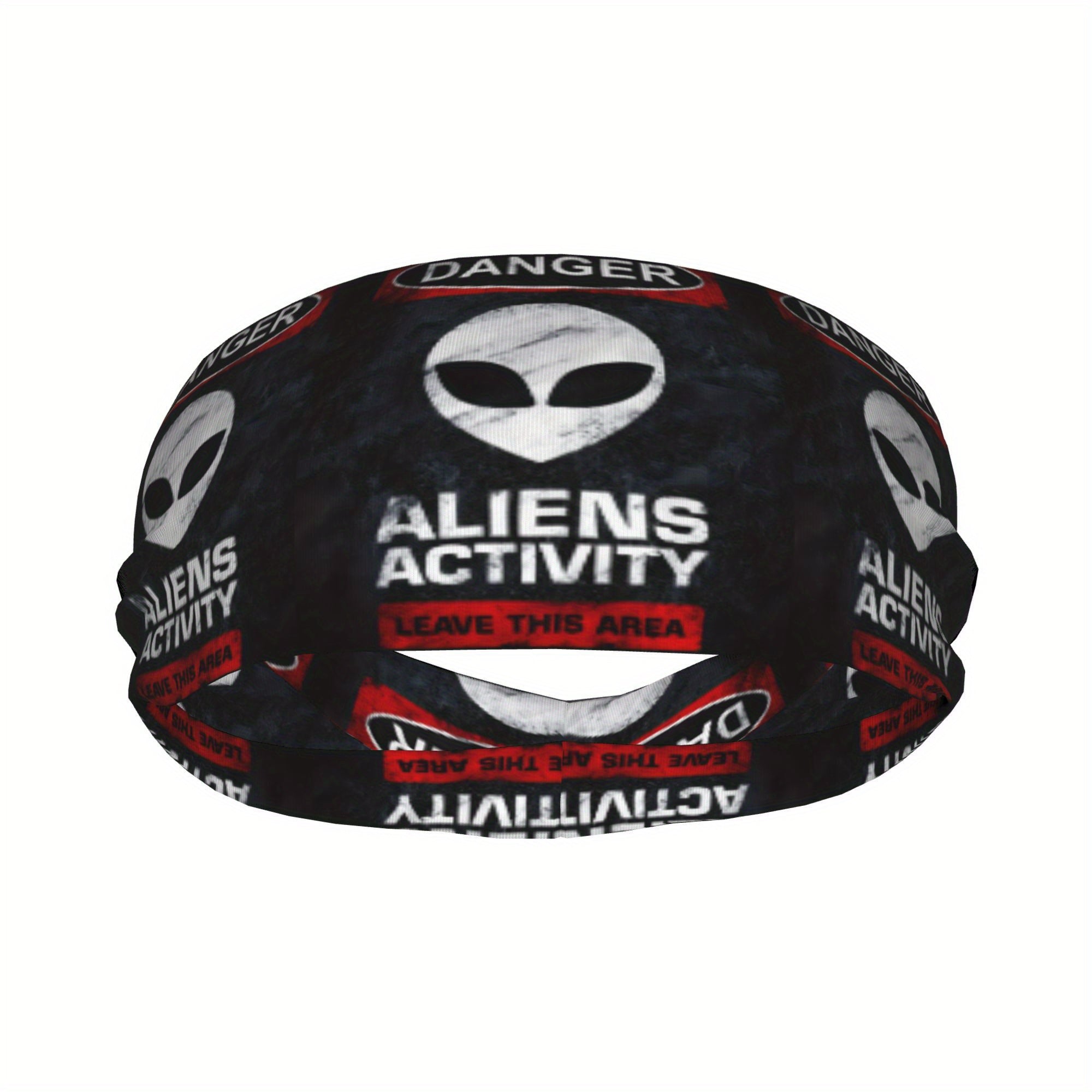 Alien Sports Headband Red Accents Aliens Graphic