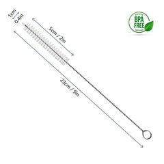 2pcs Stainless Steel Straw Cleaning Brushes for Glass Silicone Straws