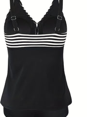 Women's Plus Size Tankini Set V Neck Cami Top & Shorts Swimsuit 2 Piece Set