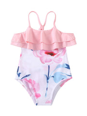 Baby Girls Floral Sleeveless Swimsuit