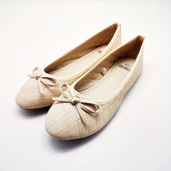 Women's Bowknot Ballet Shoes Slip On Quilted Lightweight Walking Shoes