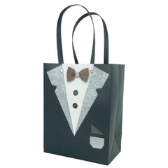 5pcs 3D Tuxedo Gift Bags for Groomsmen, Bachelor Party Favors