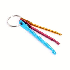 3pcs Crochet Single End Knitting Tools Key Ring Ergonomic Handle Hooks Needles