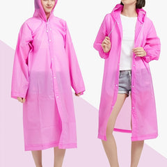 Retro Reusable Cycling Rain Poncho Hooded Jacket