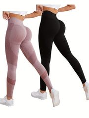 2pc High Waist Fitness Leggings Running Yoga Tight Pants Women's Activewear