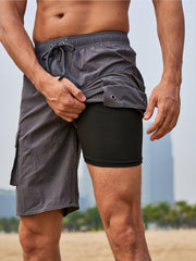 Men's Quick Dry Beach Shorts with Flap Pockets