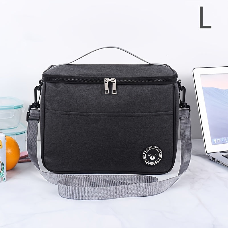 Large Capacity Portable Lunch Bag Cationic Oxford Cloth Thermal Bento Bag