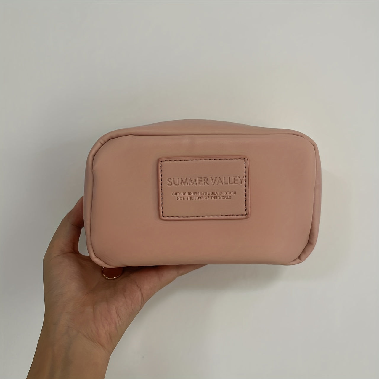 PU Leather Makeup Bag Small Travel Cosmetic Bag Open Flat