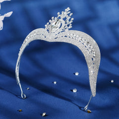 Princess Rhinestone Silvery Bridal Crown Tiara Headband Wedding Quinceanera