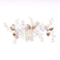 Faux Pearl Flower Hair Comb Bridal Wedding Hair Accessories