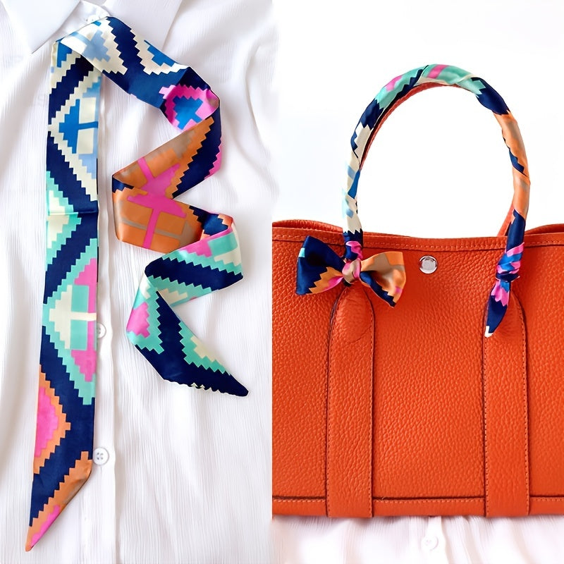 Chunky Strappy Neckline Scarf - Silk Band Hair Head Band