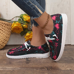Women's Heart & Arrow Pattern Skateboard Shoes