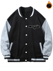 Men's Fleece Varsity Jacket Baseball Winter Outerwear