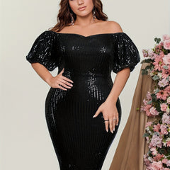 Off Shoulder Sequin Party Dress
