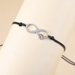 Infinite & Dog Paw Pendant Bracelet for Mother's Gift