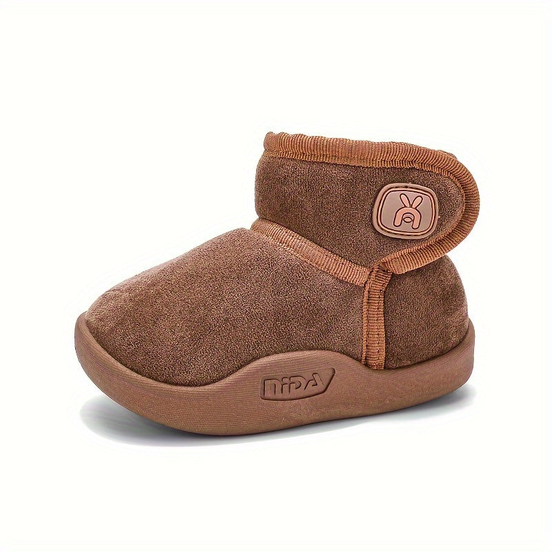 Girl's Solid Snow Boots Warm Fleece Cozy Non slip Ankle Boots