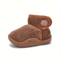 Girl's Solid Snow Boots Warm Fleece Cozy Non slip Ankle Boots