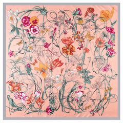 Flower Pattern Bandana Silk Tube Top Shawl Scarf Wrap Head Wrap