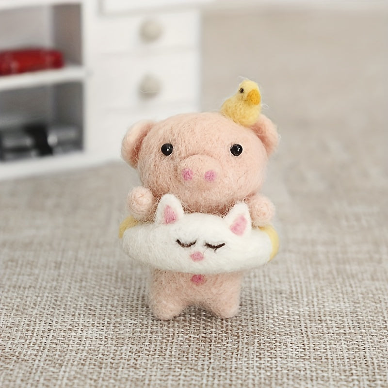 Piggy Felt Kit DIY Embroidery Craft Stitch Wool Felt Material Package
