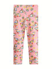 Girls Cartoon Leggings Cotton Soft Footless Floral Butterfly Pattern
