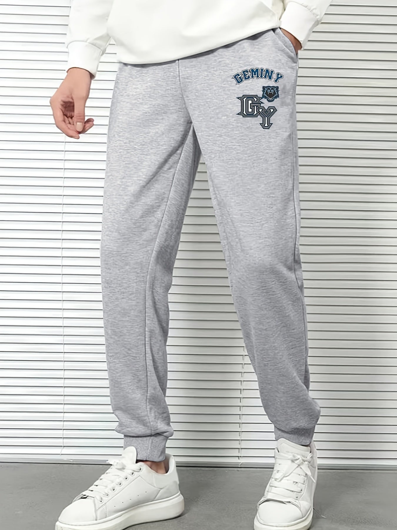 Men's Alphabet Print Casual Sweatpants for Spring Fall
