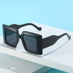 Square Striped Sunglasses Large Gradient Glasses UV400