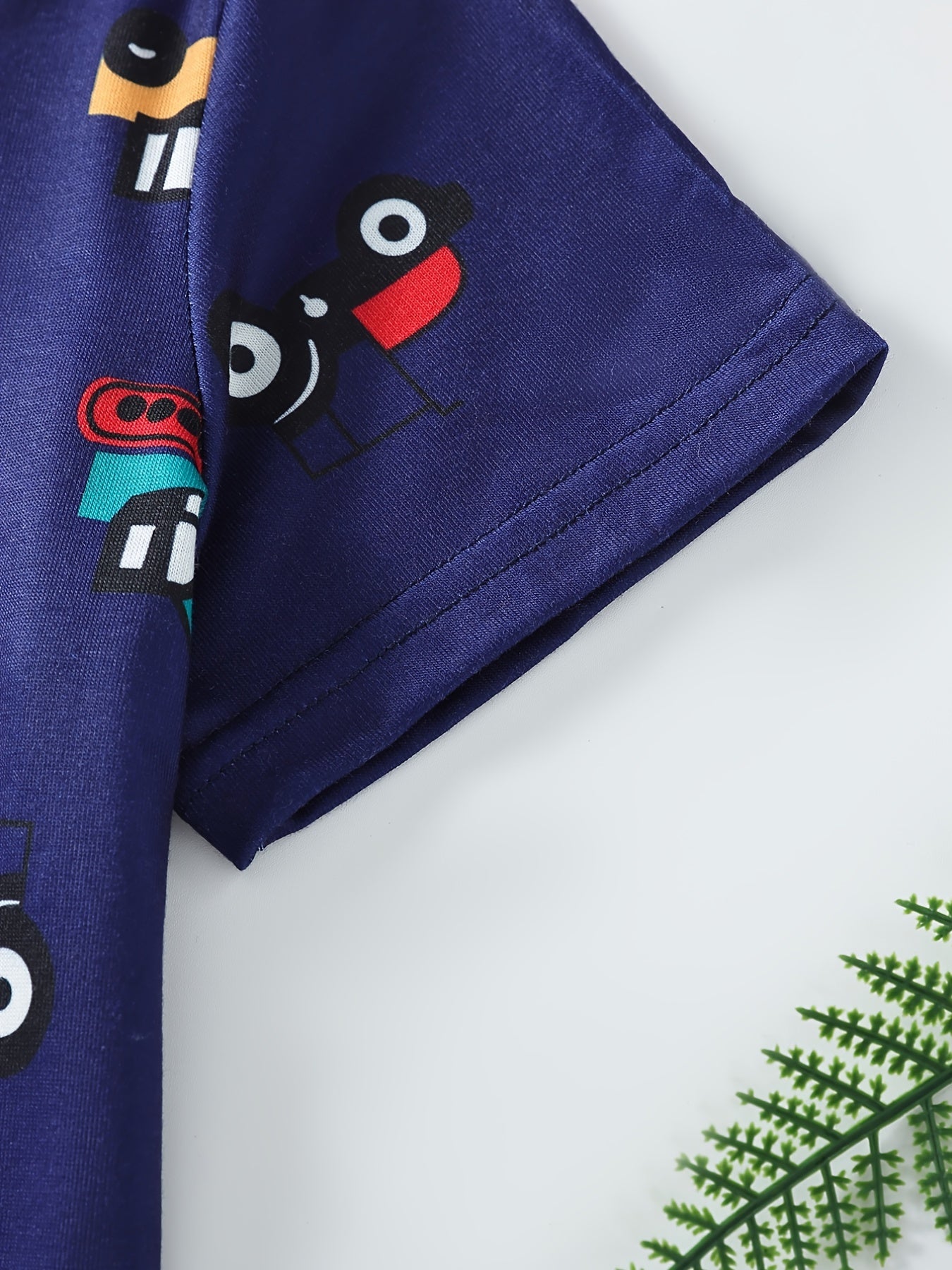 Boys Car Print T-shirt & Shorts Set for Summer
