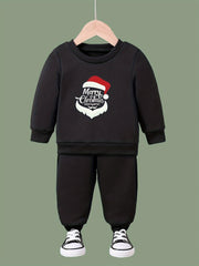 Girls 2pc Alphabet Crew Neck Sweatshirt & Solid Sweatpants Set