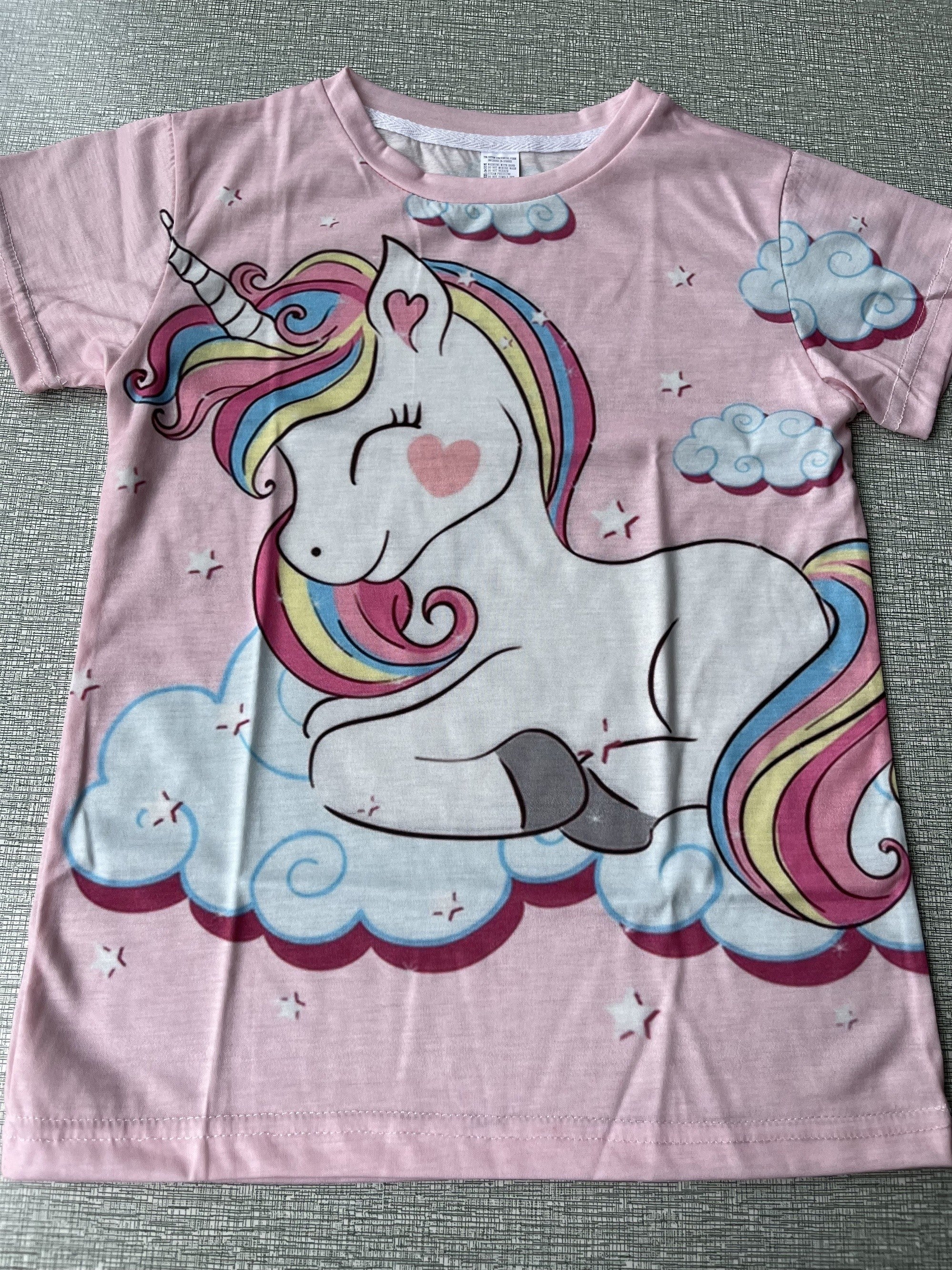Rainbow Pony Graphic T shirt for Kids 3D Digital Print Casual Short Sleeve Tee