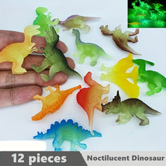 Glow in Dark Dinosaur Toy Set PVC Model Mini Gift