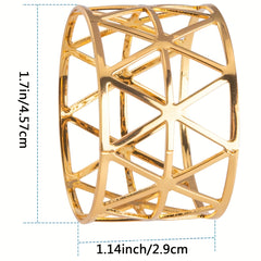 8PCS Golden Napkin Rings Set for Dining Holiday Anniversary Birthday