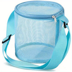 Kid's Mesh Shell Storage Bag 3D Round Sand Digging Bucket Toy