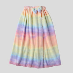 Absorbent Rainbow Bath Towel for Women Coral Fleece Tube Top