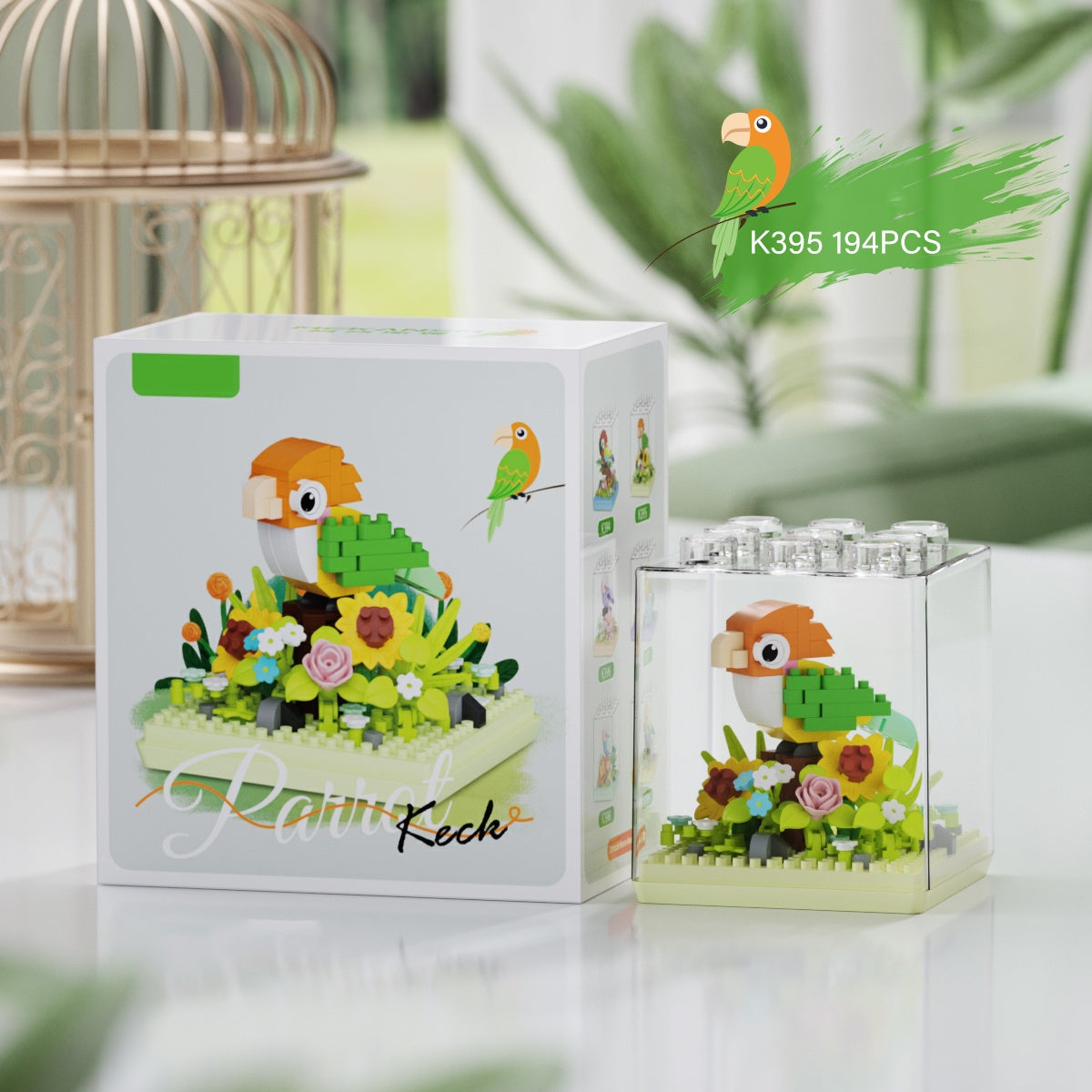 Parrot Building Blocks Ornament Decorative Holiday Gift