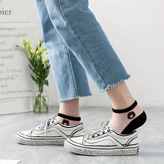 Cartoon Bear Print Socks & Ankle Socks Pack