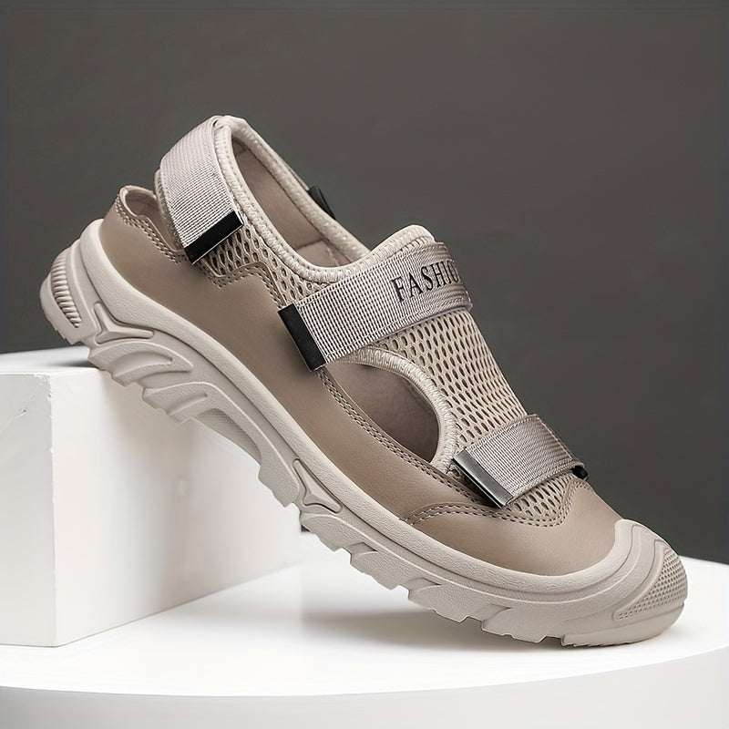 Men's Breathable Strap Mesh Sandals Adjustable Hook & Loop Summer Shoes