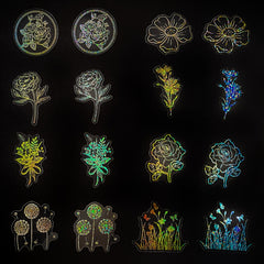 100 Sheets Transparent Laser Decal Stickers PET Creative Diy Retro Stickers
