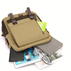Retro Style Canvas Backpack for Outdoor Travel and Commute