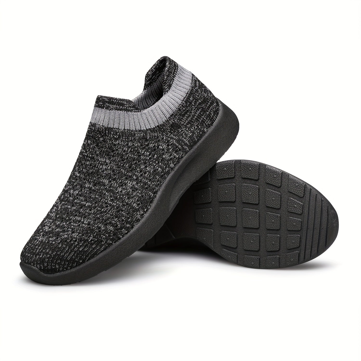 Boy's Woven Knit Slip On Sock Shoes Breathable Comfy Non Slip Casual Sneakers