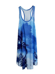 Tropical Print Scoop Neck Racer Back Sleep Dress