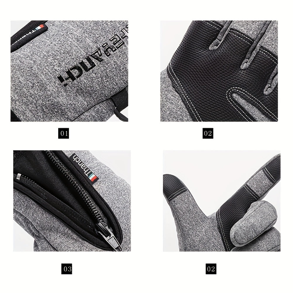 Windproof Waterproof Touch Screen Mittens for Winter Outdoor