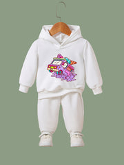 Melting Ice Cream Car Hoodie Pants Set Spring Fall Sports Girls