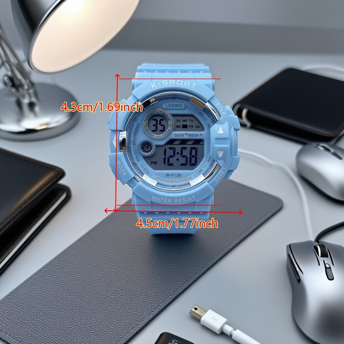 Kids Swimming Watch with Alarm Chronograph Dual Time Digital Analog Wristwatch