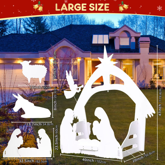 Large Christmas Outdoor Waterproof PVC Nativity Set