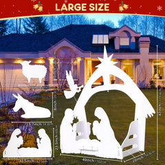 Waterproof PVC Outdoor Christmas Nativity Set - Weather Resistant Yard Decor
