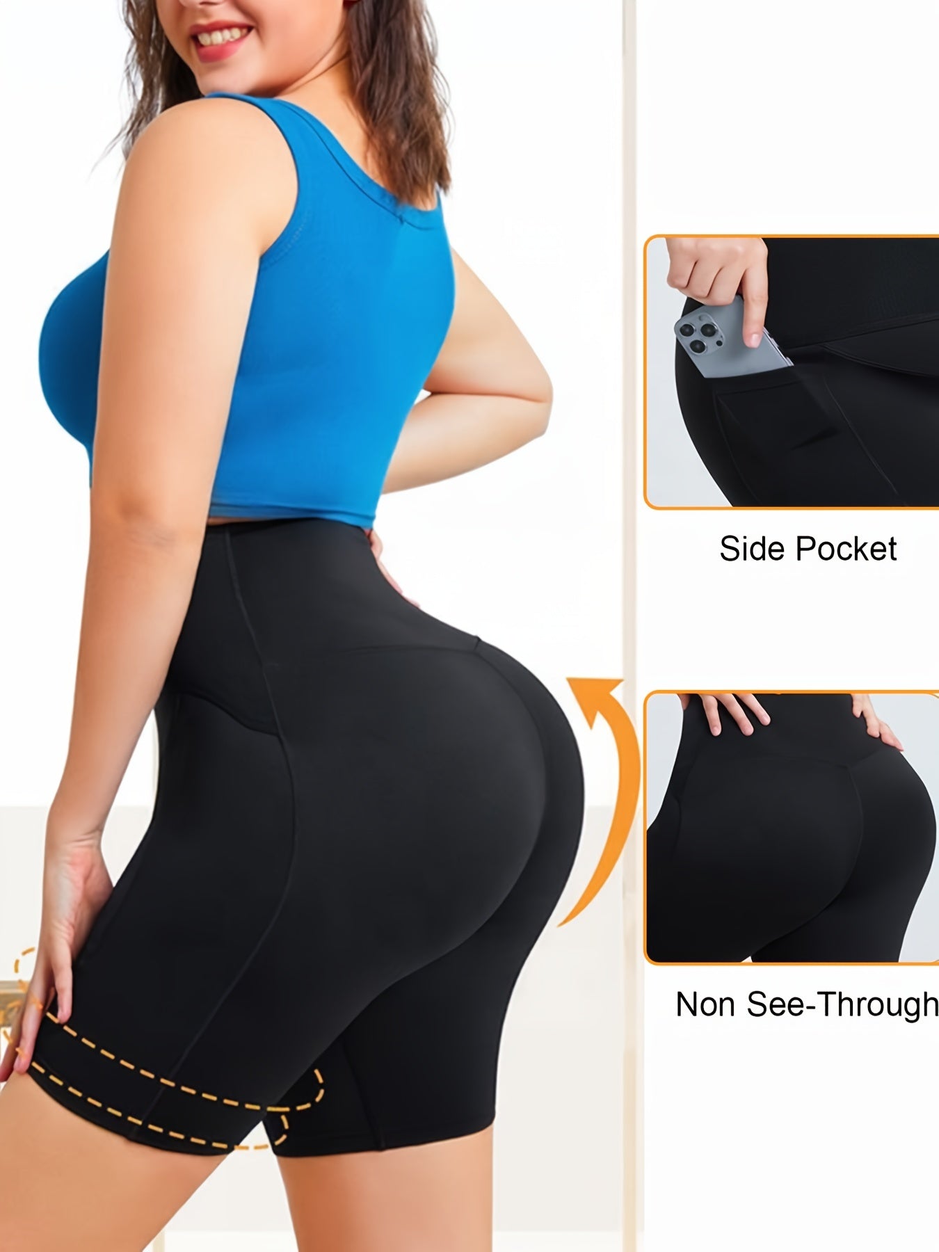 High Waist Tummy Control Slimmer Shorts with Pockets