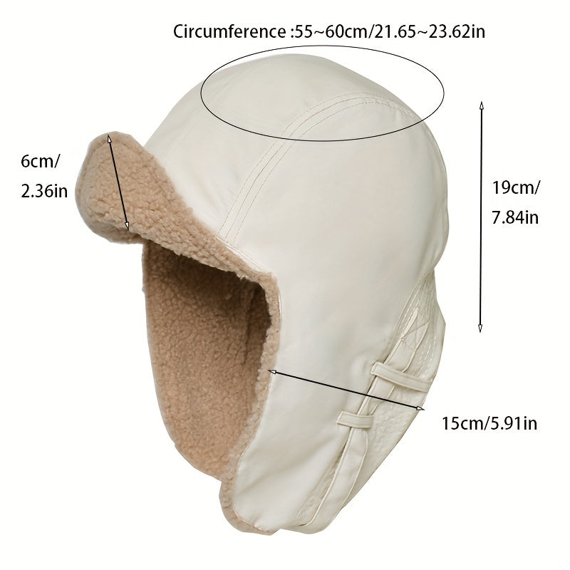 Winter Trapper Hat Thickened Velvet for Men & Women Outdoor Ski Hat