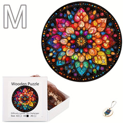 Floral Wooden Puzzle Colorful Pieces Educational Toy