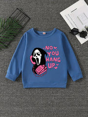 Girls' ''No You Hang Up'' Graphic Sweatshirt Halloween Clothing